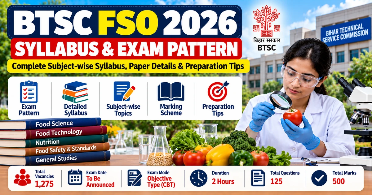 BTSC FSO Syllabus 2026