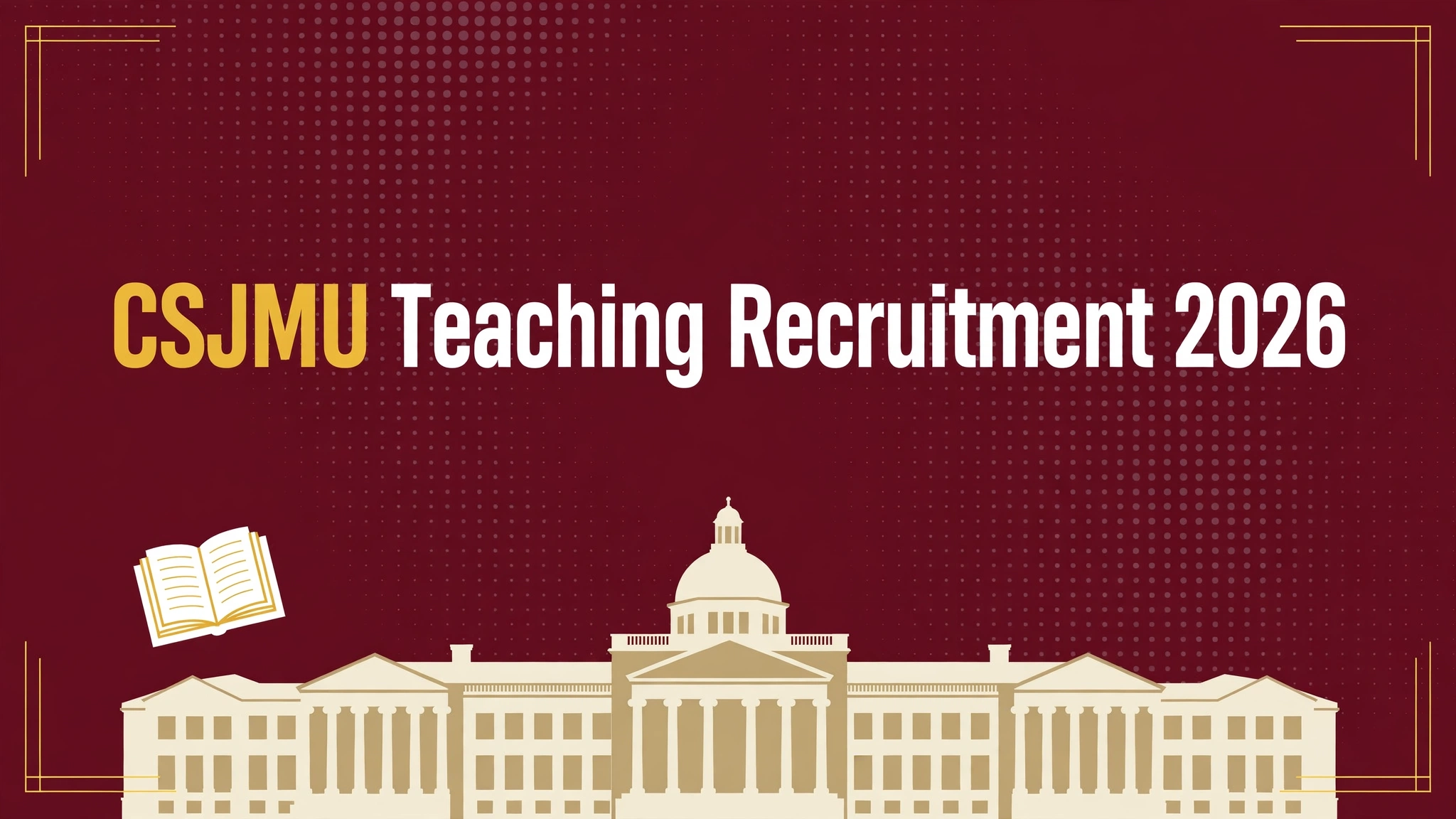 CSJMU Teaching Recruitment 2026 notification banner