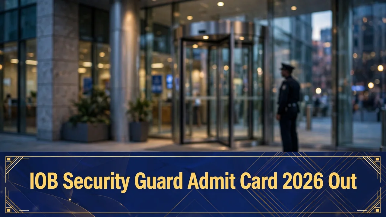 IOB Security Guard Admit Card 2026 released on 12 October 2026, download the call letter for the Security Guard posts at iob.bank.in
