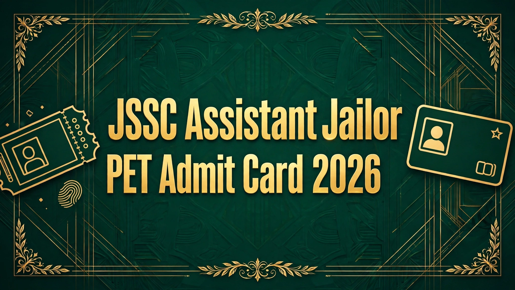 JSSC Assistant Jailor PET Admit Card 2026 - download JAJCE physical test hall ticket