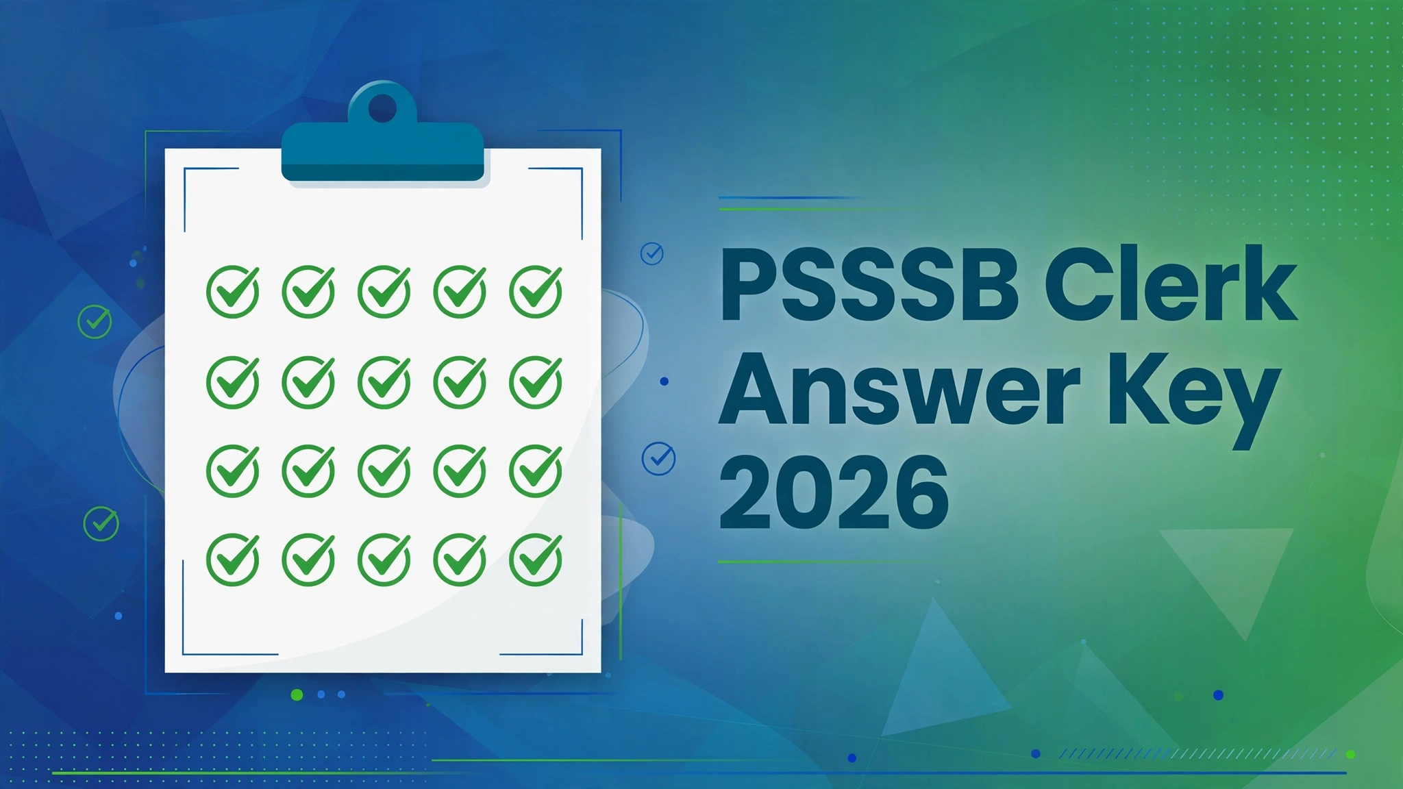PSSSB Clerk Answer Key 2026 - Download PDF