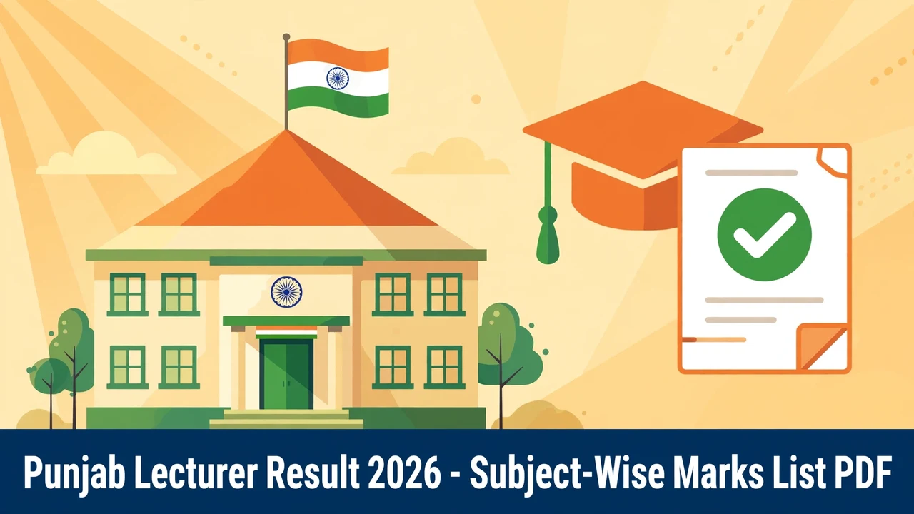 Punjab Lecturer Result 2026 - Subject-Wise Marks List PDF
