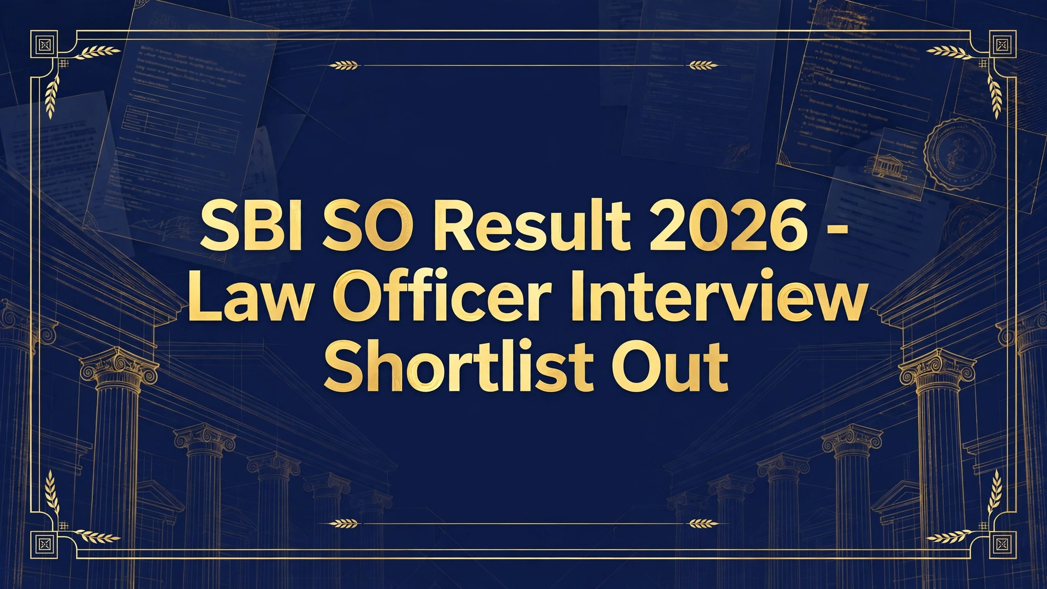 SBI SO Result 2026 - Law Officer interview shortlist PDF