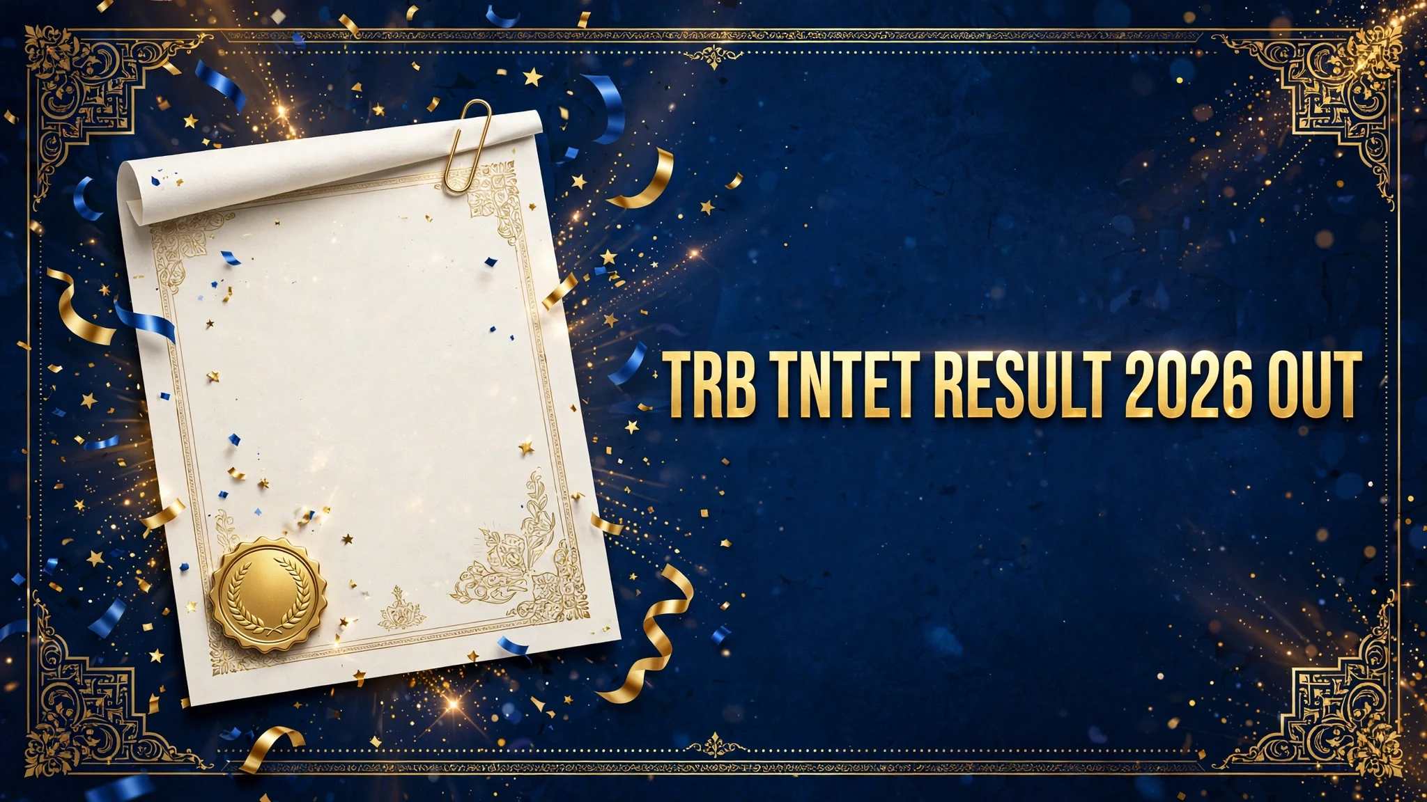 TRB TNTET Result 2026 - Paper 1 and Paper 2 result banner